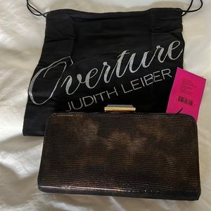 Judith Lieberman Overture Gold Black Bronze Clutch Shoulder “Carrie” Bag